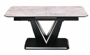 人気　モダン　セラミックダイニングテーブル　伸縮式テーブル　グレー　テーブル 単品　大理石調 石目 食卓テーブル エクステンショ