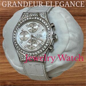 GRANDEUR ELEGANCE グランドールエレガンス ジュエリー ウォッチ ホワイト 腕時計