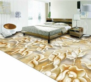 C598 巨大 3D フロアマット 2m*2m* フラワー 絨毯 モチーフ 花 リフォーム 防音 断熱 滑り止めシート 床 壁 天井 はがせるシール