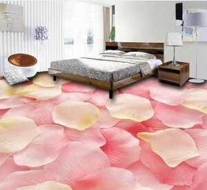 C432 巨大 3D フロアマット 2m*2m* フラワー 絨毯 モチーフ 花 リフォーム 防音 断熱 滑り止めシート 床 壁 天井 はがせるシール