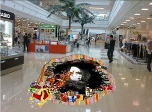 C395 巨大 3D フロアマット 1.45m*3m* Xmas ハロウィン パーティー コスプレ 小道具 防音 断熱 滑り止めシート 床 壁 天井 はがせるシール