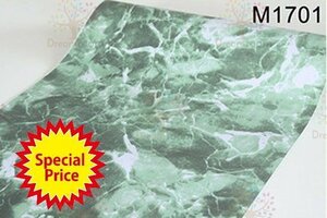 m1701 グリーン 深緑 大理石 壁紙 カッティングシート インテリア リフォーム 多用途 シール タイル ウォールステッカー 石目