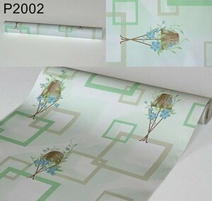 【大量100m】p2002 幾何学柄 パターン グリーン 壁紙 シール リフォーム 多用途 ウォールステッカー はがせる リメイクシート
