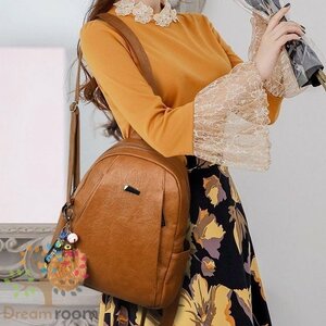 classic 型崩れ防止 レザー リュック BAG 【ブラウン】ハンドバッグ ショルダーバッグ 海外セレブ K-064-2