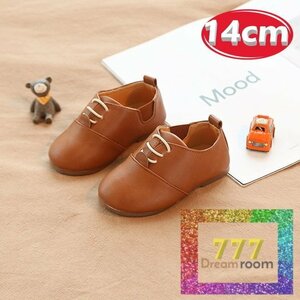 kids отметка шнур кожа обувь [ Brown 14cm] обувь формальный ребенок baby кожзаменитель 