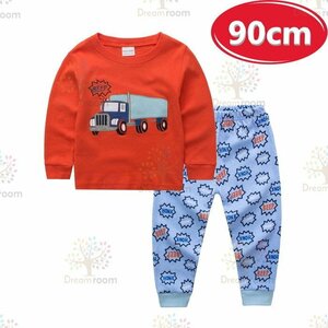 KIDS print design room wear - top and bottom 2 point SET long sleeve [90cm ] child Kids pyjamas setup man girl K-260-067