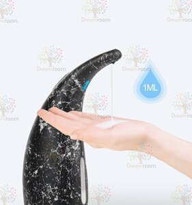 自動 ソープ ディスペンサー 300ml 【06大理石柄ブラック】 オート タッチレス 非接触 手洗い石鹸 食器用洗剤 洗濯洗剤 多用途