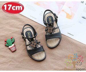 kids バックル リゾートサンダル 【ブラック 17cm】 韓国子供服 キッズ ビーチサンダル 子供用 女の子