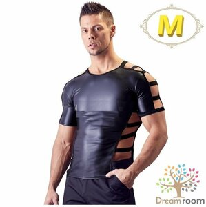 men's кожа футболка корпус костюм [M] мужской хард рок Match . внутренний cut and sewn tops костюмированная игра Leotard M-076