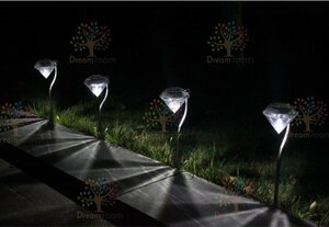 ソーラー ガーデンライト LED ダイヤモンドカーブスティック 【ウォーム】L-029 太陽光 庭灯