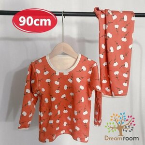 ｋｉｄｓ 裏起毛 あったか ルームウェアー 上下 2点SET 長袖 【90cm 】子供 厚地 厚手 総柄 キッズ パジャマ 男の子 女の子 K-274-03