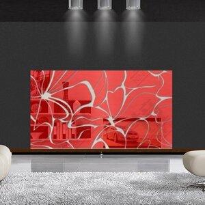  crack not mirror design flower / flower wall decoration mirror sticker [ red 45.×160.] mirror seal interior abroad modern 