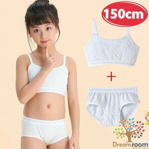 kids スポーツブラ 上下set 【150cm】 ブラトップ＋ショーツ スポーツブラ ファーストブラジャー 子供 女の子 下着 K-283-03