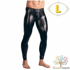men's leather ntsu body suit [L] men's hard rock Match . inner Bottoms bon man cosplay Leotard M-078