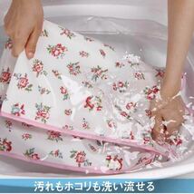 【2枚セット】衣類収納袋 ホワイトピンク 花柄 ポリエステル 透明窓付き_画像4