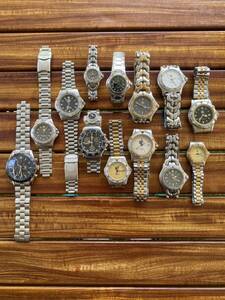 * TAG Heuer / large amount 13 piece flat battery!automatic moving ... belt parts taking! belt damage 3ps.@ equipped *