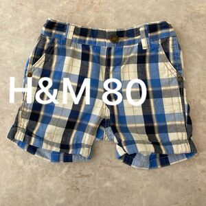 H&M チェックショートパンツ　80