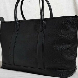  beautiful goods super high capacity! United Arrows tote bag wrinkle leather leather UNITED ARROWS black business briefcase men's work A4 possible shoulder .. bag 