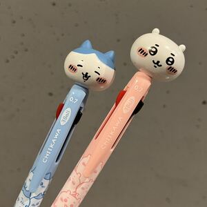 【韓国限定】　ちいかわ　3色ボールペン ２本セット　ピンク　ブルー　水色