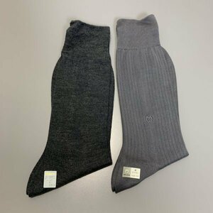 1 jpy ~ men's gentleman socks socks 2 pair gray 25cm Mila Schon Aquascutum C2162