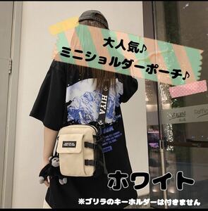  Mini shoulder pouch shoulder bag diagonal .. great popularity Mini pouch man and woman use white 