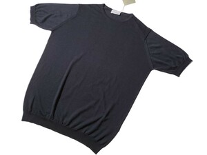 メンズ L ジョンスメドレー 最高級コットンウール混 クルーネックTシャツ CBELDEN ネイビー 消臭効果ありの重宝ニット★同梱不可