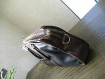 希少 高級 本革 コーチ COACH レザーバッグ ビジネスバッグ ネイビー ブラウン NAVY BROWN Leather Bag JUNK_画像4
