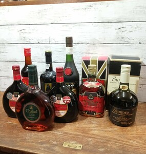  whisky brandy wine etc. 8 pcs set Suntory special reserve chabot FRANKEN shaoxingjiu old sake set sale c