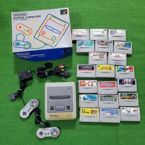 スーパーファミコン 本体 動作確認済み ソフト カセット 20本 まとめ売り 本体箱あり スーパーマリオワールド ボンバーマン ぷよぷよ 