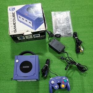 GAMECUBE Game Cube body operation verification ending DOL-001 controller box opinion controller rare goods box instructions power supply cable violet 