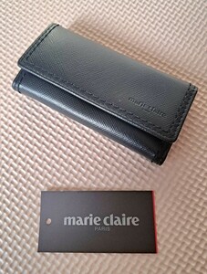  Marie Claire /marie claire/ key case / new goods / silver metal fittings /4 ream / black / leather / long-term keeping goods 