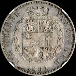 * day .[NGC XF D]1864A Germany 1ta-la- silver coin beautiful goods -// world coin old coin money coin silver coin gold coin copper coin [ settlement time limit Tuesday ]