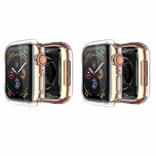 保護ケース Apple Watch 44mm アップルウォッチ ケース クリア 透明 2個セット 無地 シンプル