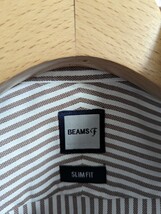 美品　BEAMS F　ビームスエフ　シャツ　ドレスシャツ　40　ブラウン　ストライプ　日本製_画像3
