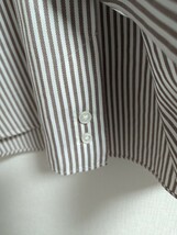 美品　BEAMS F　ビームスエフ　シャツ　ドレスシャツ　40　ブラウン　ストライプ　日本製_画像8