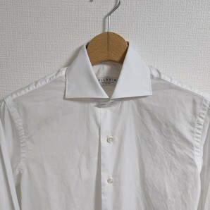 極美品　TOMORROWLAND PILGRIM　トゥモローランド　ピルグリム　シャツ　ドレスシャツ　37　スーピマコットン　ブロード　日本製