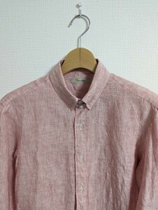 極美品　Camoshita　カモシタ　シャツ　ドレスシャツ　39　タブカラー　リネン　麻　日本製　UNITED ARROWS