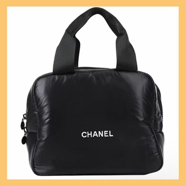 CHANEL ミニボストン　ブラック 化粧ポーチ　ノベルティ