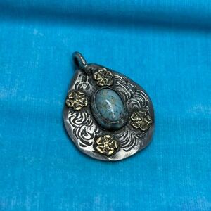  Goro's pendant top silver 925 natural stone turquoise necklace 