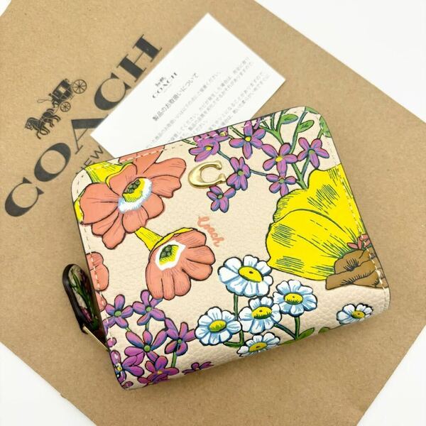 【COACH☆新品】ビルフォールド ウォレット・フローラル プリント！花柄！