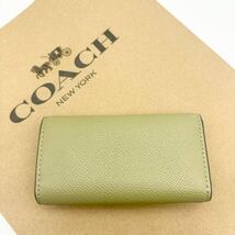 【COACH☆新品】6 リング キー ケース！クロスグレイン レザー！モス！_画像4