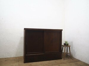 ta load G0197*②H95cm×W116cm*. eyes. vivid front zelkova. old wooden display shelf *keyaki storage shelves cupboard cupboard cabinet retro antique Q(yaD) pine 