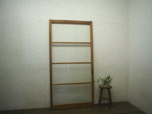 taQ0612*[H176,5cm×W88cm]* wonderful design glass entering. old tree frame sliding door * old fittings glass door used housing interior Showa Retro Vintage M pine 