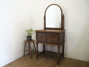 ta load N0243*H129cm×W62cm* retro modern . old wooden dressing table * dresser looking glass dresser dresser table .. Vintage N(yaC) pine 