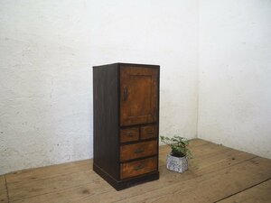 taP0466*①H70cm×W29cm* antique * retro . pavilion. old wooden storage shelves * display shelf cabinet chest drawer side table I.4