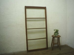 taQ0693*(2)[H134cm×W66cm]* pretty molding glass. old tree frame glass door * fittings sliding door window car Be retro lino beige .nL under 