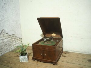 taO0310*H37×W40×D48(cm)*NAPOLEON* retro gramophone * that time thing Napoleon record player hand turning turntable antique I.4