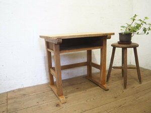 taN0632*⑦ tabletop W60cm×D39,5cm* retro taste ... old wooden table * school desk writing desk desk old furniture table photographing Studio Vintage K block 