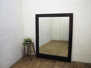 taX0813*H115cm×W90cm* -ply thickness . taste ... old wooden wall mirror * looking glass mirror wall hung type . pavilion photographing Studio marks lie retro Vintage I.4