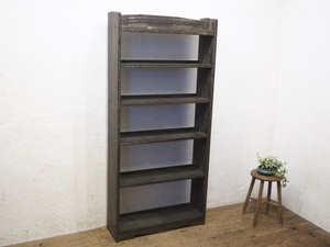 taY0152*H166,5cm* Vintage * retro old wooden storage shelves * display shelf exhibition pcs bookcase b crack store furniture old furniture N block 